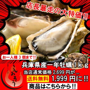 ＼最安挑戦！／殻付き牡蠣が送料無料1,999円に！