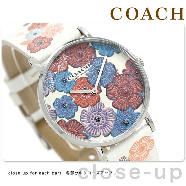 dショッピング |コーチ 時計 レディース 革ベルト 花柄 ホワイト 