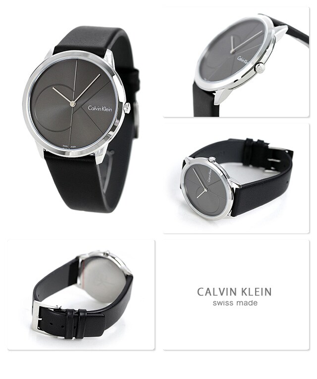 dショッピング |カルバンクライン 時計 メンズ 腕時計 40mm グレーシルバー×ブラック 革ベルト K3M211C3 ミニマル CALVIN  KLEIN | カテゴリ：の販売できる商品 | 腕時計のななぷれ (028K3M211C3)|ドコモの通販サイト