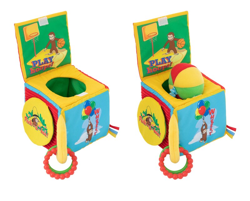 おさるのジョージ ラーニングキューブ 6051101001  おもちゃ 布製 ベビー 知育玩具 布製 ソフトトイ おさるのジョージ かわいい 出産祝い プレゼント ギフト  
