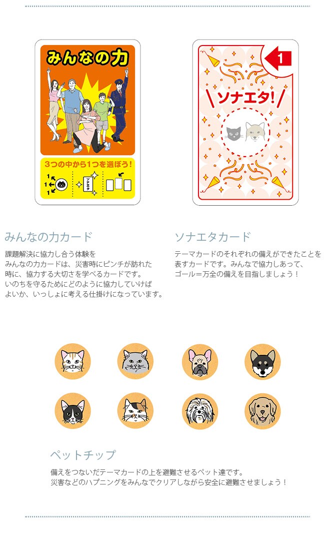 LEONIMAL リオニマル カードゲーム　いっしょに逃げてもいいのかな?  犬 猫 ペット カードゲーム 災害 シミュレーション ボードゲーム ゲーム  