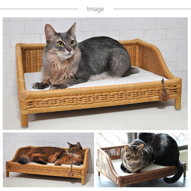 ラタン　ソファーベッド  キャットベッド 猫用ベッド ベッド ハウス クッション 犬用 かわいい おしゃれ 猫用　ネコ いぬ　犬　イヌ  