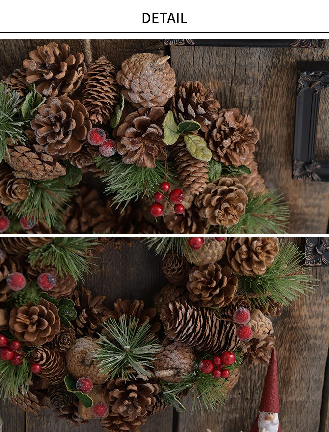 クリスマスリース 玄関 クリスマス 北欧 山の精霊スペシャリテ M 直径34cm  クリスマス 飾り リース おしゃれ 装飾 ナチュラル 自然 室内 インテリア  