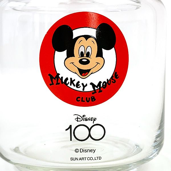 ディズニー100周年 ガラスキャニスター ミッキーレトロポップ Disney 保存瓶 日本製