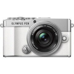 オリンパス ミラーレス一眼カメラ「OLYMPUS PEN E-P7」14-42mm EZレンズキット（ホワイト） オリンパス E-P7LK WHT 【返品種別A】