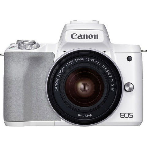 キヤノン ミラーレス一眼カメラ「EOS Kiss M2」EF-M15-45 IS STMレンズキット（ホワイト） Canon KISSM2WH-1545LK 【返品種別A】 デジタル一眼カメラ