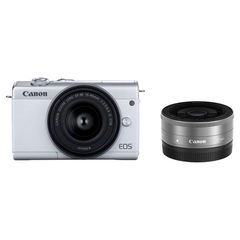 キヤノン ミラーレス一眼カメラ「EOS M200」ダブルレンズキット（ホワイト） EOSM200WH-WLK 【返品種別A】