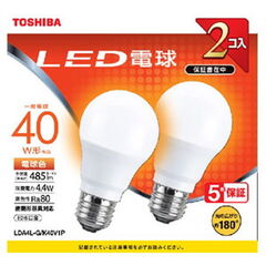 東芝 LED電球 一般電球形 485lm（電球色相当）【2個セット】 TOSHIBA LDA4L-G/K40V1P 【返品種別A】