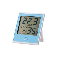 オーム 快適表示・時計機能付きデジタル温湿度計（ブルー） OHM TEM-200-A(08-0021) 【返品種別A】