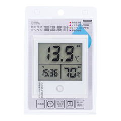 オーム 時計付デジタル温湿度計（白） OHM 08-0091 TEM-210-W 【返品種別A】