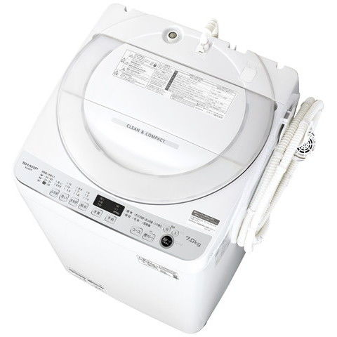 【設置無料 Aエリア】シャープ 7.0kg 全自動洗濯機　ホワイト系 SHARP ES-GE7F-W 【返品種別A】 洗濯機