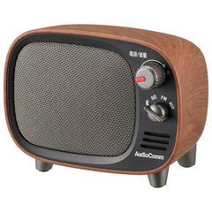 オーム ワイドFM対応 Bluetoothスピーカー(木目調) AudioComm OHM ASP-W900Z-WK(03-0397 【返品種別A】