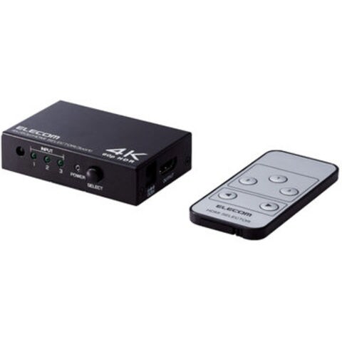 ELECOM HDMI切替器/ゲーム用/4K60P対応/3入力1出力 GM-DHSW4KP31BK