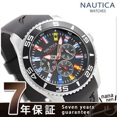 ノーティカ NAUTICA メンズ 腕時計 100m防水 旗 ブラック 43mm A12626G NST07 フラッグ