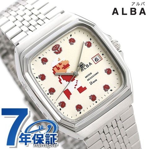 dショッピング |セイコー スーパーマリオ メンズ レディース 腕時計 ファイアマリオ ファミコン ACCK421 SEIKO クリーム