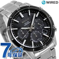 セイコー ワイアード 時計 ソーラー クロノグラフ メンズ 腕時計 AGAD414 SEIKO WIRED ブラック