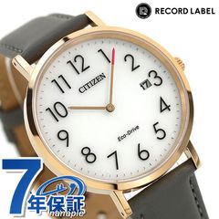 シチズン コレクション レコードレーベル 流通限定モデル エコドライブ ソーラー メンズ レディース 腕時計 AU1082-16A CITIZEN RECORD LABEL ホワイト×グレー