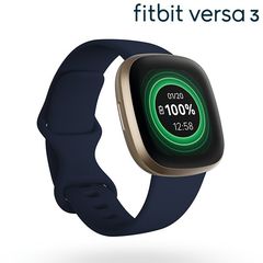 fitbit Versa3 スマートウォッチ Suica対応 消費カロリー 心拍数 メンズ レディース FB511GLNV フィットビット 腕時計 ネイビー