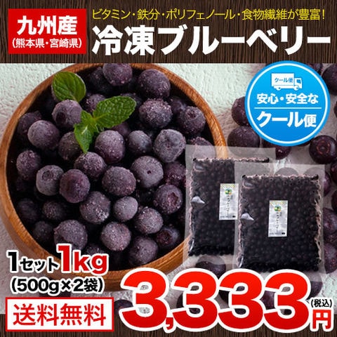 九州産 冷凍ブルーベリー1kg