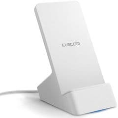 エレコム ELECOM ワイヤレス充電器 スタンドＱｉ 急速 ２枚コイル ホワイト W-QS06WH