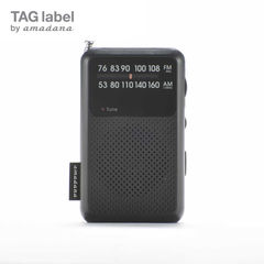 TAG label by amadana ワイドＦＭ対応 「ＴＡＧｌａｂｅｌ ｂｙ ａｍａｄａｎａ」 モバイルラジオ AT-OMR0011-BK(ブラック)