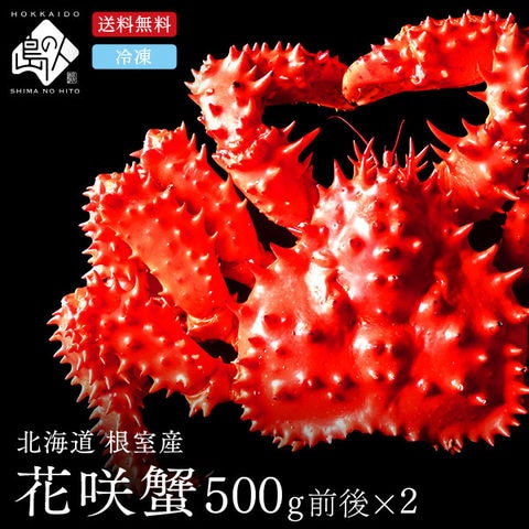 北海道 根室産 花咲ガニ(姿) 500g×2尾 堅蟹