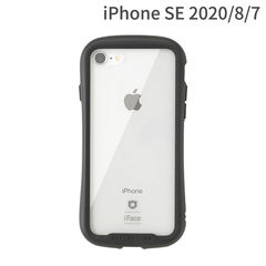 iPhoneSE ケース iphone8 ケース SE第2世代 iphoneSE2 iFace Reflection強化 ガラス クリア ケース (ブラック)【 iface 透明 アイフェイス カバー アイフォン8 スマホケース 】