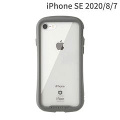 iPhoneSE ケース iphone8 ケース SE第2世代 iphoneSE2 iFace Reflection強化 ガラス クリア ケース (グレー)【 iface 透明 アイフェイス カバー アイフォン8 スマホケース iphone7 ケース】