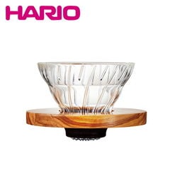 ハリオ V60 耐熱ガラス透過ドリッパー VDG-01-OV オリーブウッド 1-2杯用 HARIO har3011