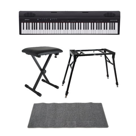 ROLAND GO-88 GO:PIANO88 Entry Keyboard Piano エントリーキーボード ピアノ 88鍵盤 4本脚スタンド/X型椅子/ピアノマット(グレイ)付きセット 電子ピアノ