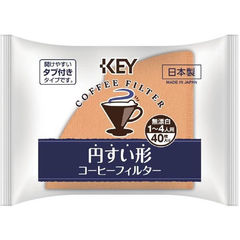 キーコーヒー／円すい形コーヒーフィルター １￣４人用無漂白 ４０枚入