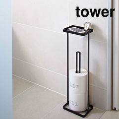 山崎実業 tower タワー トレイ付きトイレットペーパースタンド 7739 7740 送料無料 / ブラック