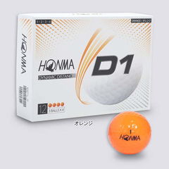 本間ゴルフ HONMA D1 ゴルフボール 1ダース（12球入） 2020年モデル オレンジ（ローナンバー）