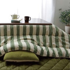 インド綿 こたつ布団 正方形 掛け単品 約205×205cm グリーン