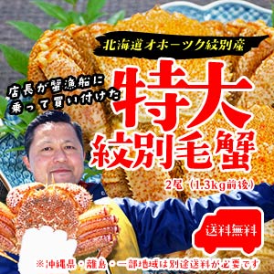 北海道産紋別毛蟹 1.3kg